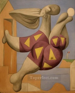 パブロ・ピカソ Painting - ビーチボールを持つ海水浴者 1932 年キュビスト パブロ・ピカソ